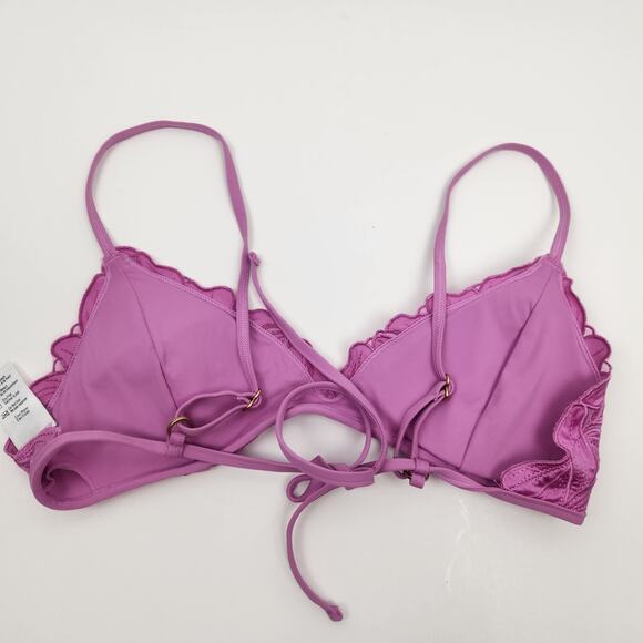 L*Space Jean Bikini Top in Rosebud Pink/Purple Floral Size Medium NWOT - Picture 4 of 5